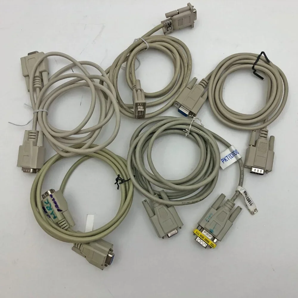 DB9 RS232 Male to Female Serial Port Extension Cables lot of 4 4ft & 1-10ft